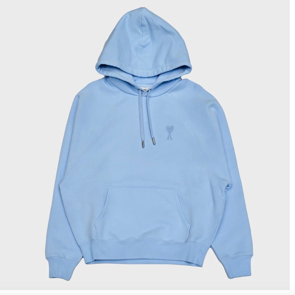 AMI PARIS Blue Ami De Cœur Hoodie Light Blue sweatshirt XS